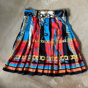 Zara pleated pattern skirt with belt